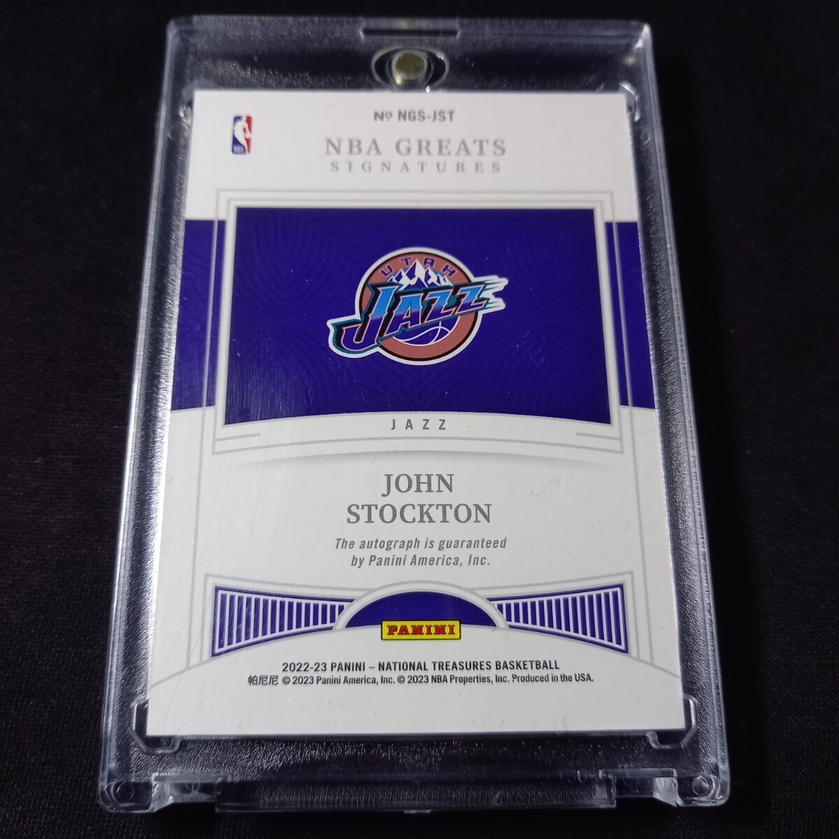 【49シリ】ジョン・ストックトン (OnCard)AUTO 22-23 Panini National Treasures John Stockton /49 NBA Greats Signatures 直書きサイン_画像2