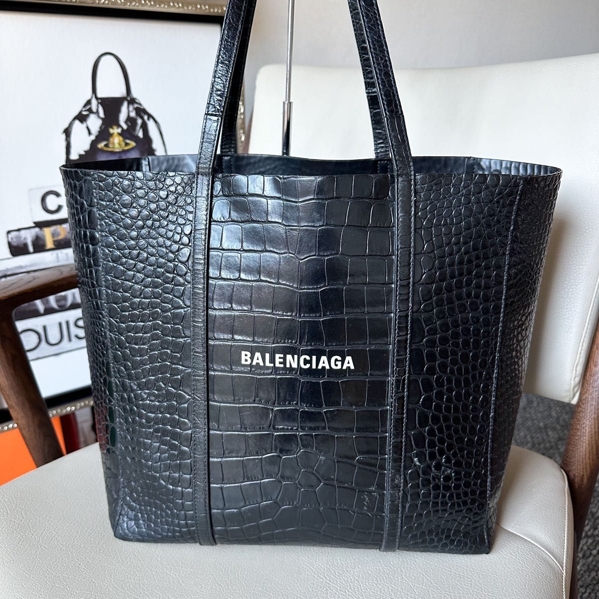 BALENCIAGA エブリデイトートS クロコ型押し　エンボス　トートバッグ