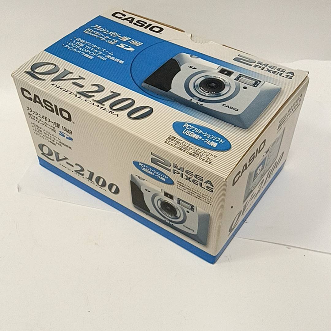 #1296 CASIO カシオ QV-2100 デジタルカメラ 箱付き 説明書付 不動品 ジャンク品 現状品 デジカメ _画像9