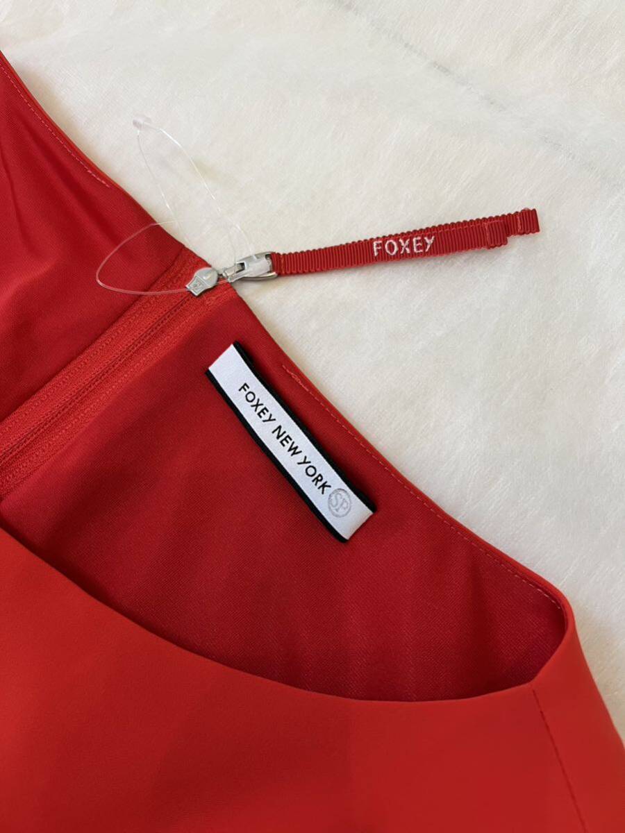 フォクシー ニューヨーク FOXEY ドレス レイニー ワンピース 赤 レッド 新品 防水 ウォータープルーフの画像3