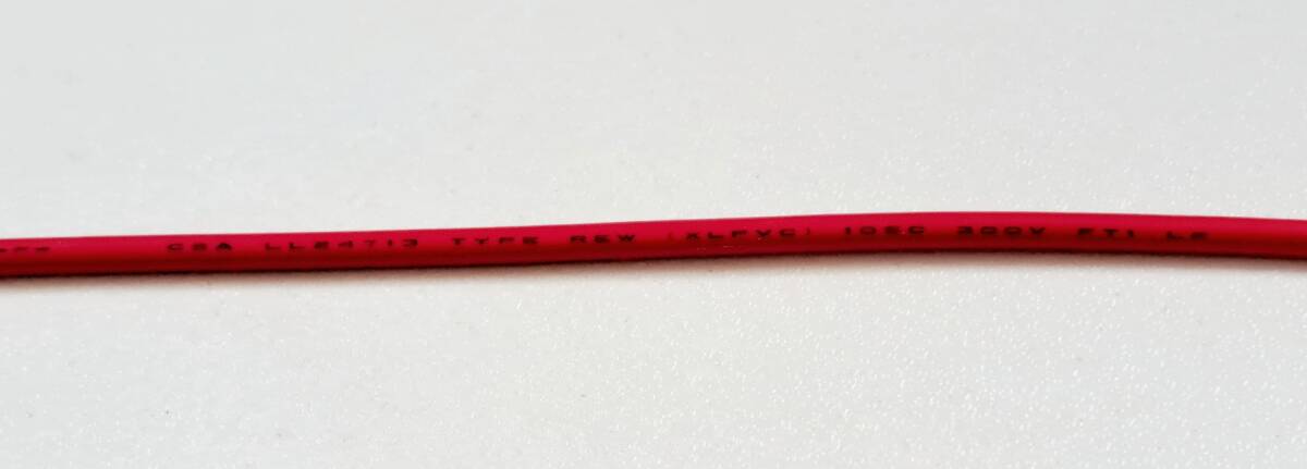 耐熱電線 AWG18 赤色 長さ：10m UL1430 難燃性 VW-1 105℃ 300V FT1 HITACHI　日立 耐熱ビニル絶縁電線_画像3