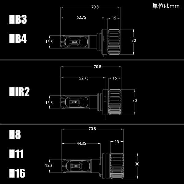 【HB4】超小型 70系 ノア ZRR70 ZRR75 LEDフォグランプ LEDFOG 6000lm 雨 雪 霧 3色フィルム切替 イエロー ホワイト_画像4