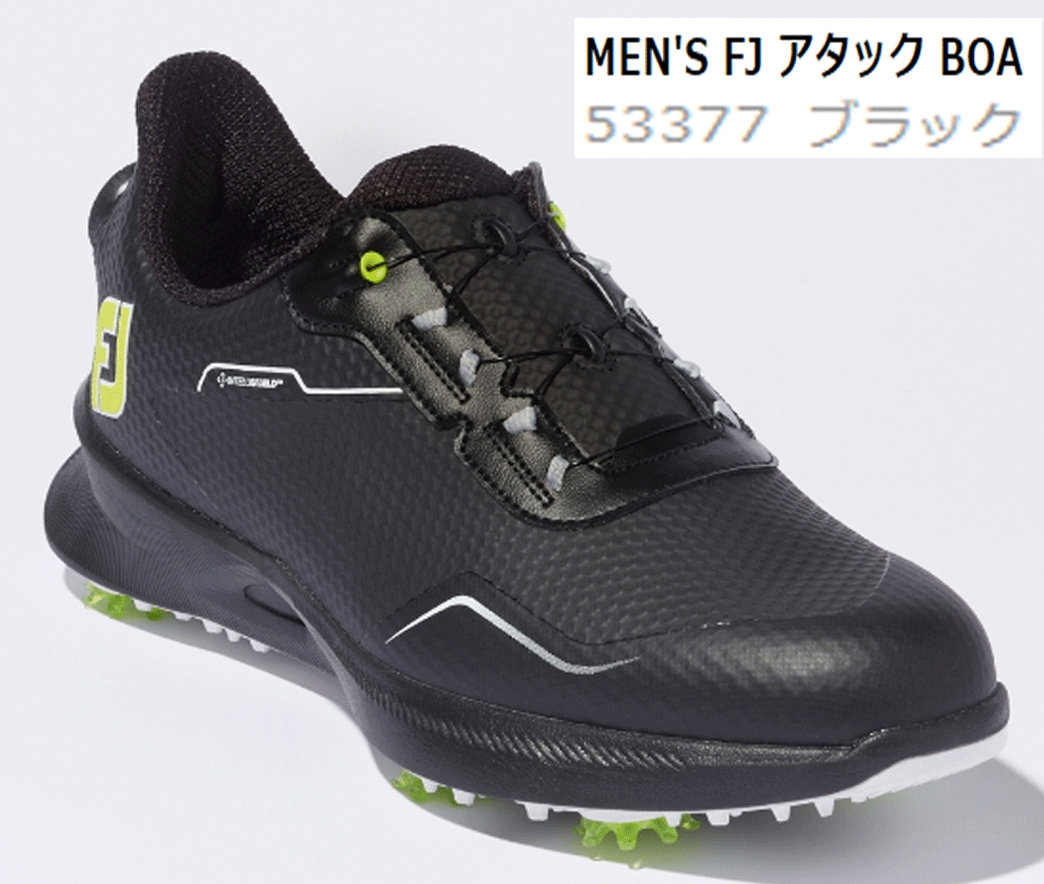 2024高い素材 アタック FL 新品■フットジョイ■2022.9■MEN'S ボア■53377■ブラック■24.5CM(W=EEE)■スパイク 軽量性 快適性 ボア■最高のフィット感 24.5cm