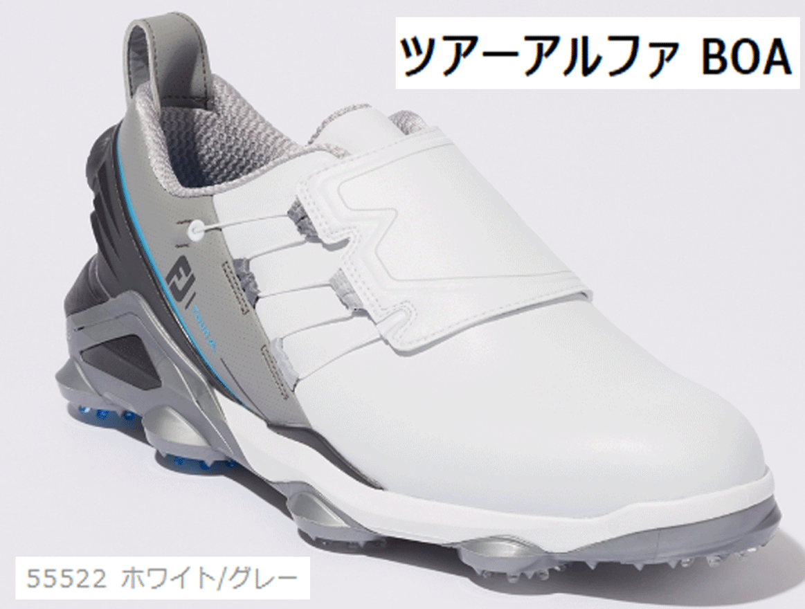 男の子向けプレゼント集結 新品■フットジョイ■2022.4■ツアーアルファ ボア■55522W■ホワイト/グレー■25.5CM(W:EEE相当)■ボア スパイク■新アルファフレーム 25.5cm
