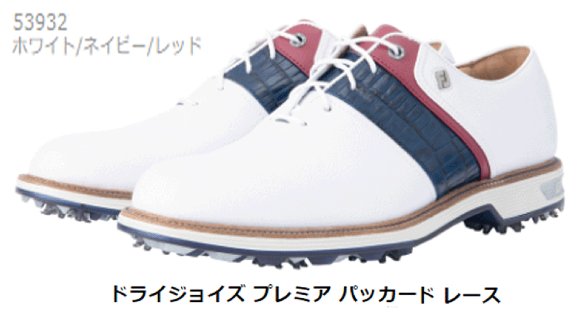 クリスマスファッション 新品■フットジョイ■ドライジョイ レース■NO.53932■ホワイト/ネイビー/レッド■27.0CM(W:EEE)■洗練された高級感 パッカード プレミア 27.0cm