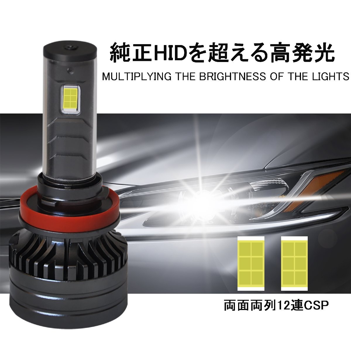 新発売 X5 高輝度LEDヘッドライト H1 H3 H4 H7 H8 H9 H11 H16 HB3 HB4 d2s d4s d2r d4r 爆光 白 黄色 ブルー系 ピンク系 ライムグリーン_画像3