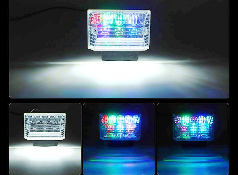 10個 LED サイド マーカー サイドランプ 角型 24V トラック ダウンライト機能 白 グリーン レッド ブルー レインボー アンバーの画像8