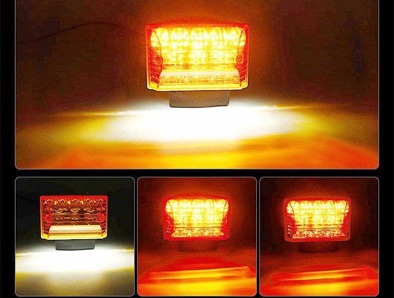 10個 LED サイド マーカー サイドランプ 角型 24V トラック ダウンライト機能 白 グリーン レッド ブルー レインボー アンバーの画像7