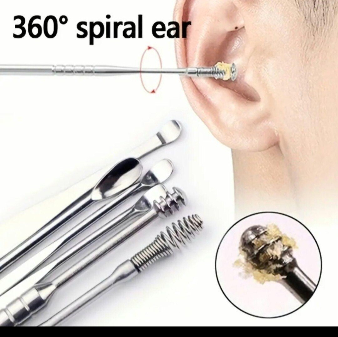  ear .. ear cleaning stainless steel 6 point set case attaching 