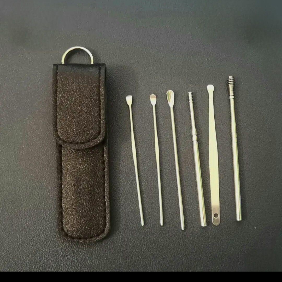  ear .. ear cleaning stainless steel 6 point set case attaching 