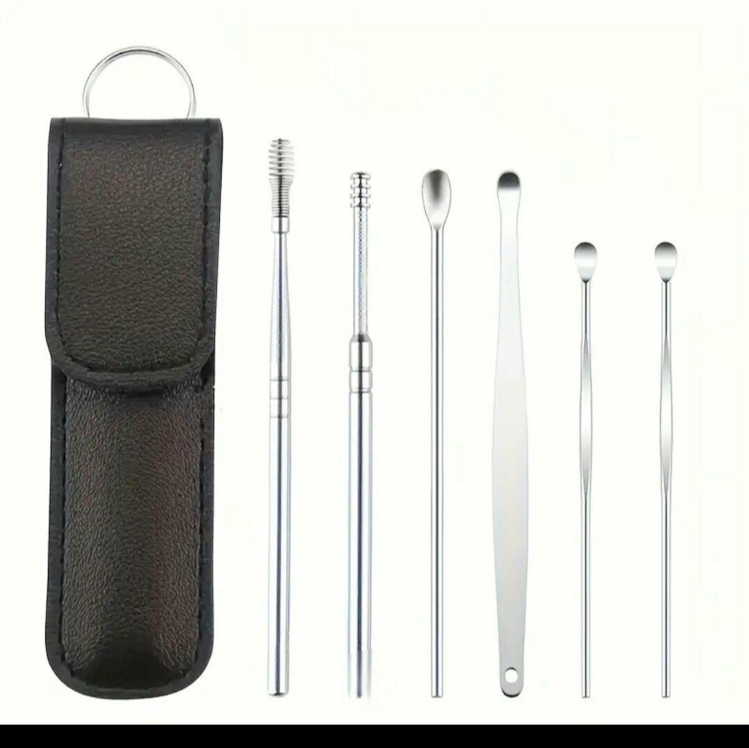  ear .. ear cleaning stainless steel 6 point set case attaching 
