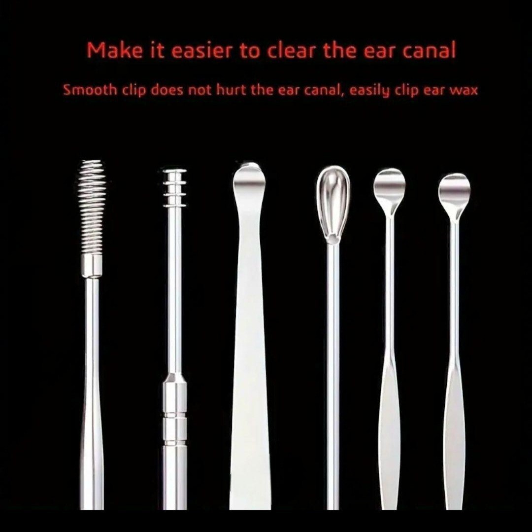  ear .. ear cleaning stainless steel 6 point set case attaching 