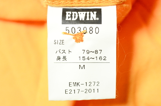  новый товар размер M(156cm-162cm) ошибка Edwin простой рубашка orange обычная цена 4000 иен 