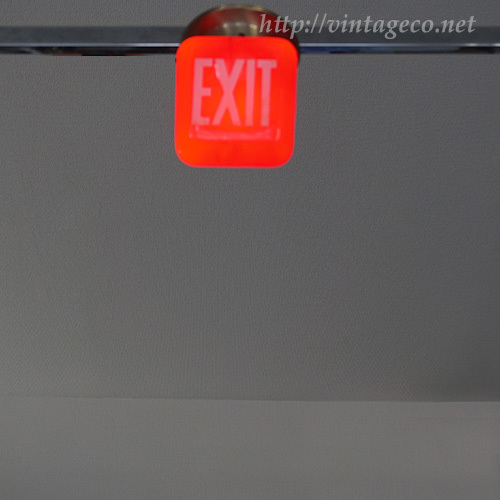 アンティーク EXIT ガラス シェード レッド + シーリング ライト ソケット E26 天井ライト ランプ カフェ・店舗 照明 レトロ A240502_画像3