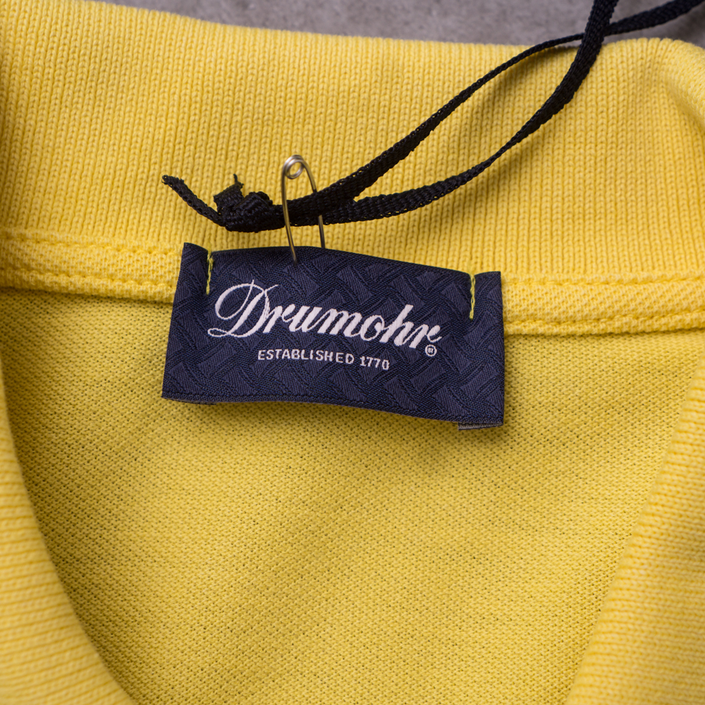 新品★ DRUMOHR ガーメントダイ 鹿の子ジャージー ニット 長袖 ポロシャツ S 送料無料 メンズ イタリア製 ドルモア