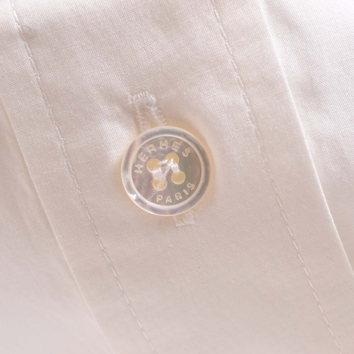 ◇491638 HERMES エルメス ブラウス H刺繍ポンチョ型ドルマンシャツ サイズ34 レディース ホワイトの画像6
