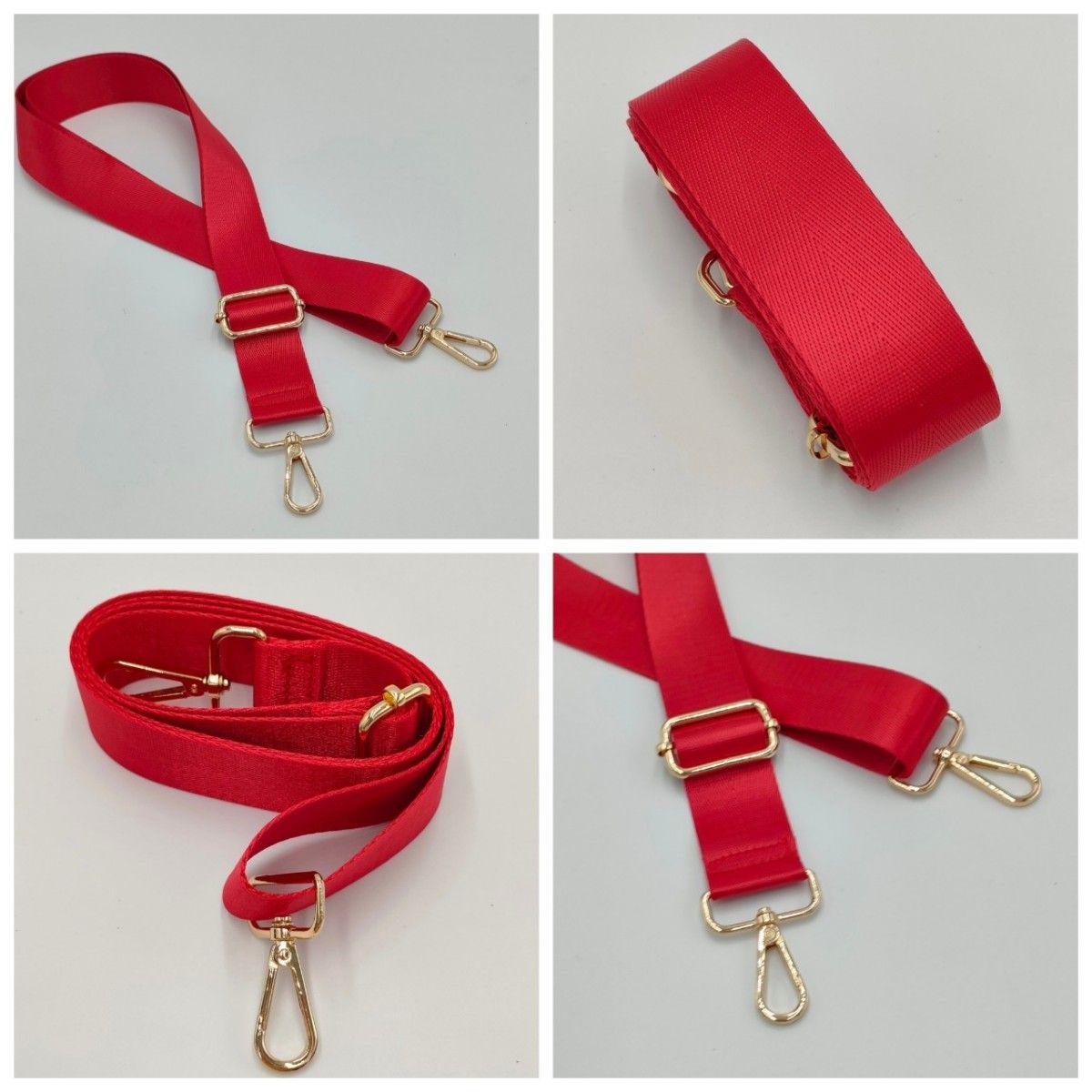 【赤】ショルダーストラップ ショルダーベルト バッグ 3.8cm  かばん ストラップ 単品 ベルトのみ 交換用  単色 カバン