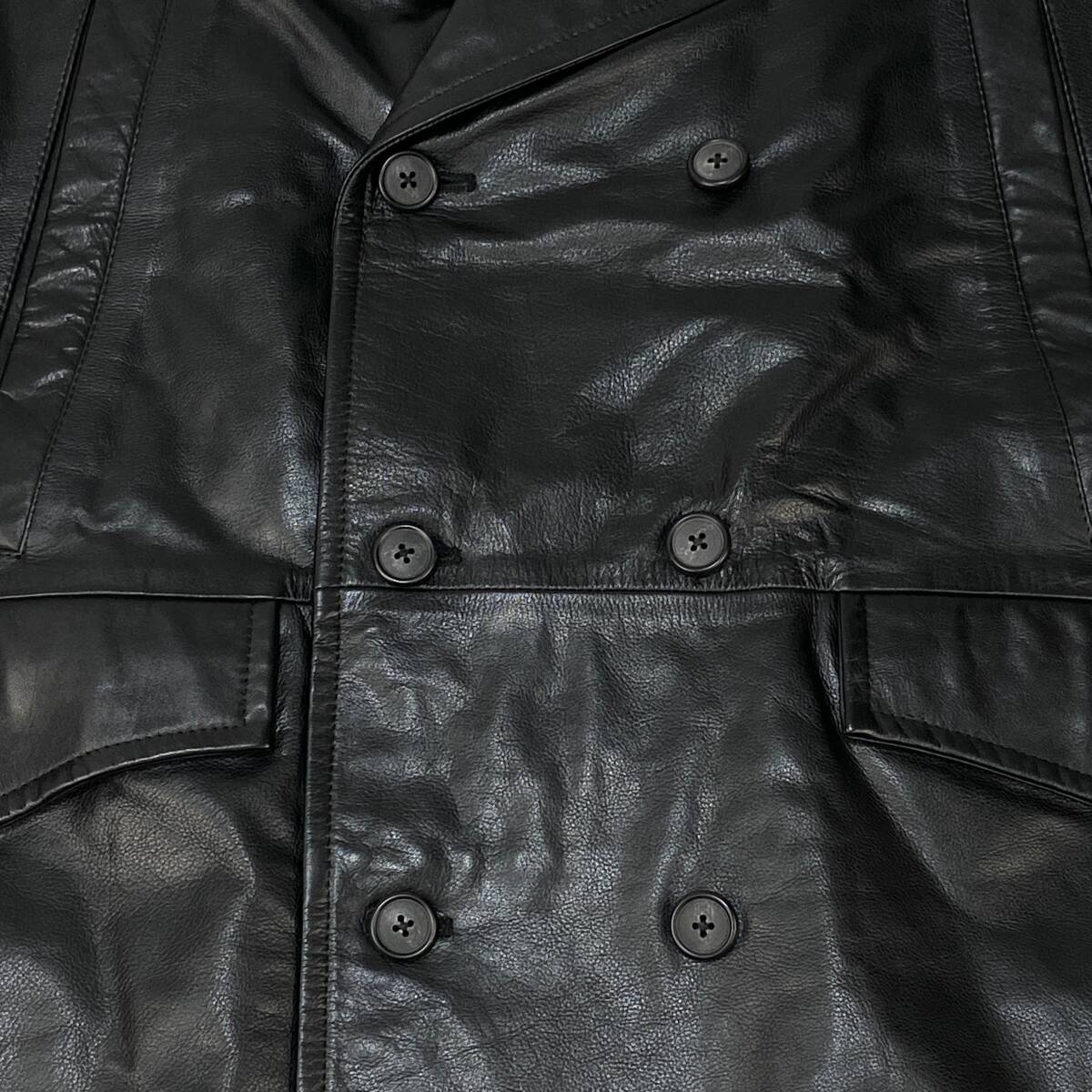 ultimate beautiful goods CCU /si-si- You 23AW CHARLIE STORM P COAT /kau leather pea coat SH-41-COW 2 SSM3497 leather jacket half coat 