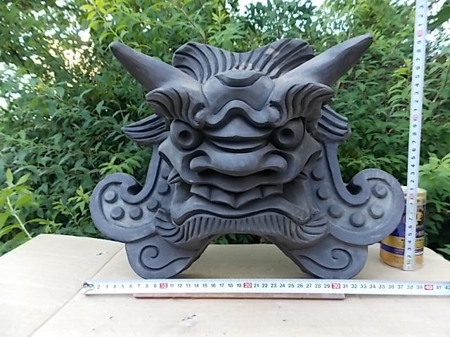 鬼瓦　数珠掛け 鬼面★旧家　商家　魔除け 厄除け 縁起物★寺院　神社　屋根瓦★棟飾り瓦_画像1