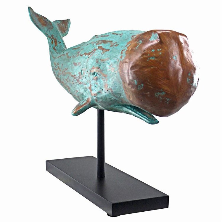 フォーク民芸アートのマッコウクジラの彫像海洋生物彫刻置物水族館アクアリウムアートディスプレイ コレクション輸入品　_画像3