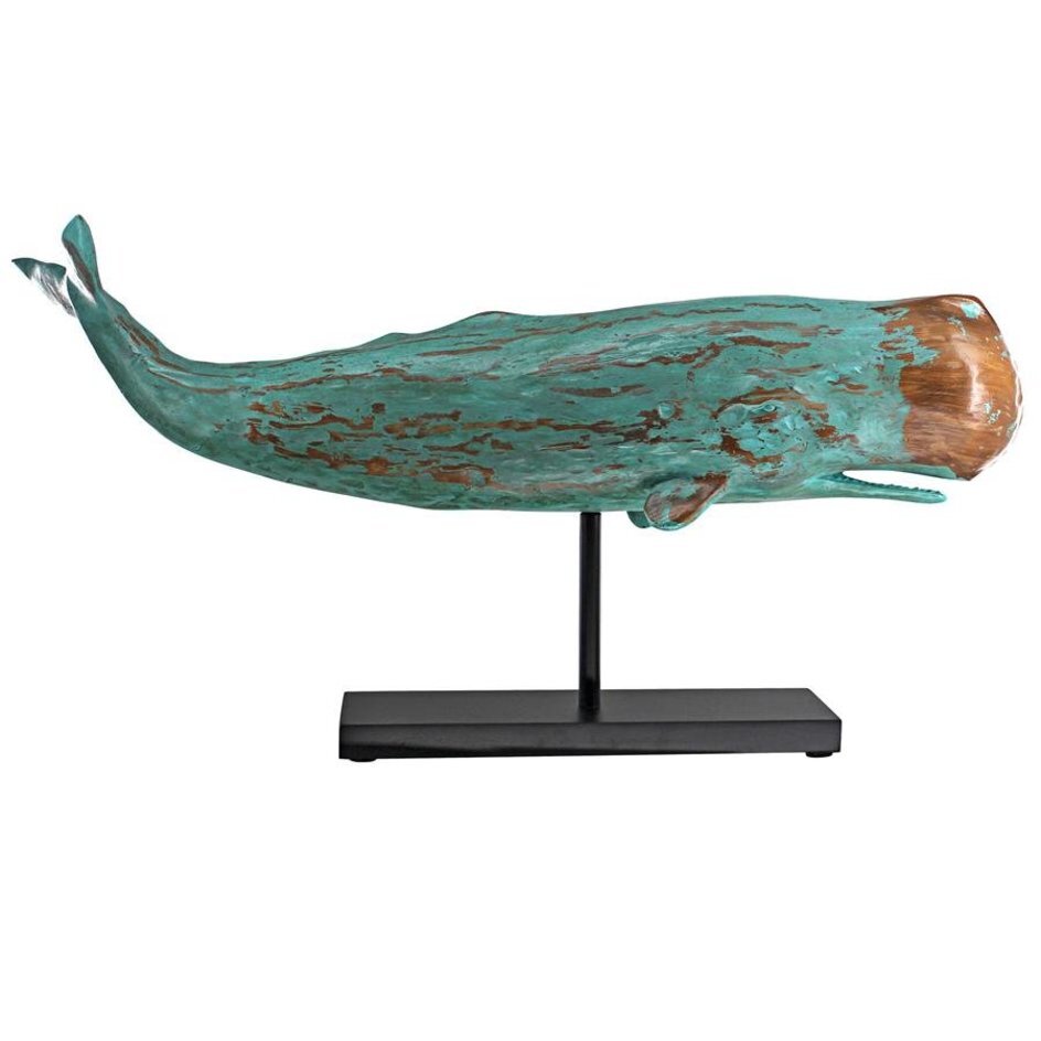 フォーク民芸アートのマッコウクジラの彫像海洋生物彫刻置物水族館アクアリウムアートディスプレイ コレクション輸入品　_画像4