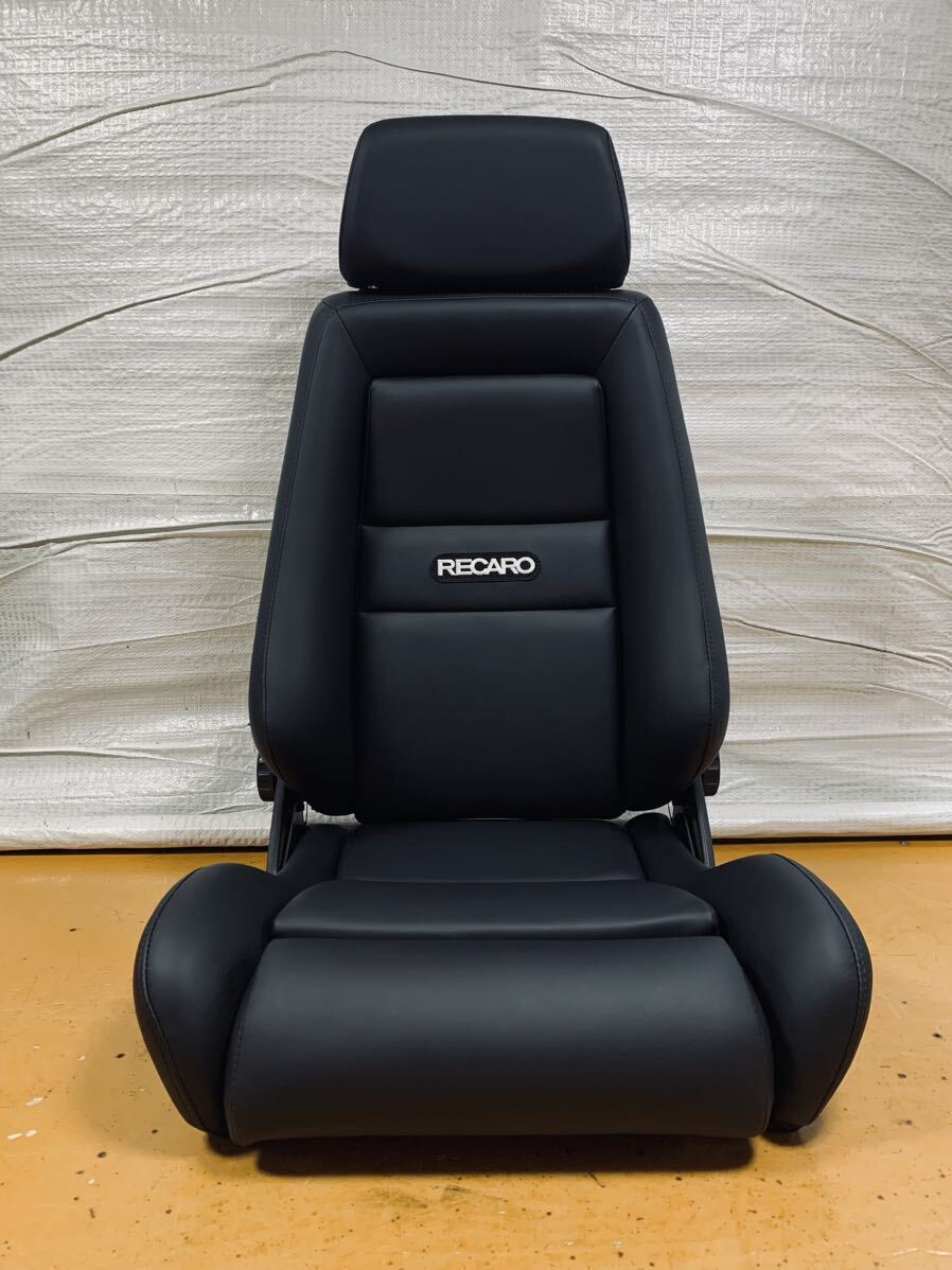 18.19.レカロ RECARO 2脚セット LX-L 黒フェイクレザー張り替え 張替え 張替 ブラックシングルステッチ 両側ダイヤル_画像2