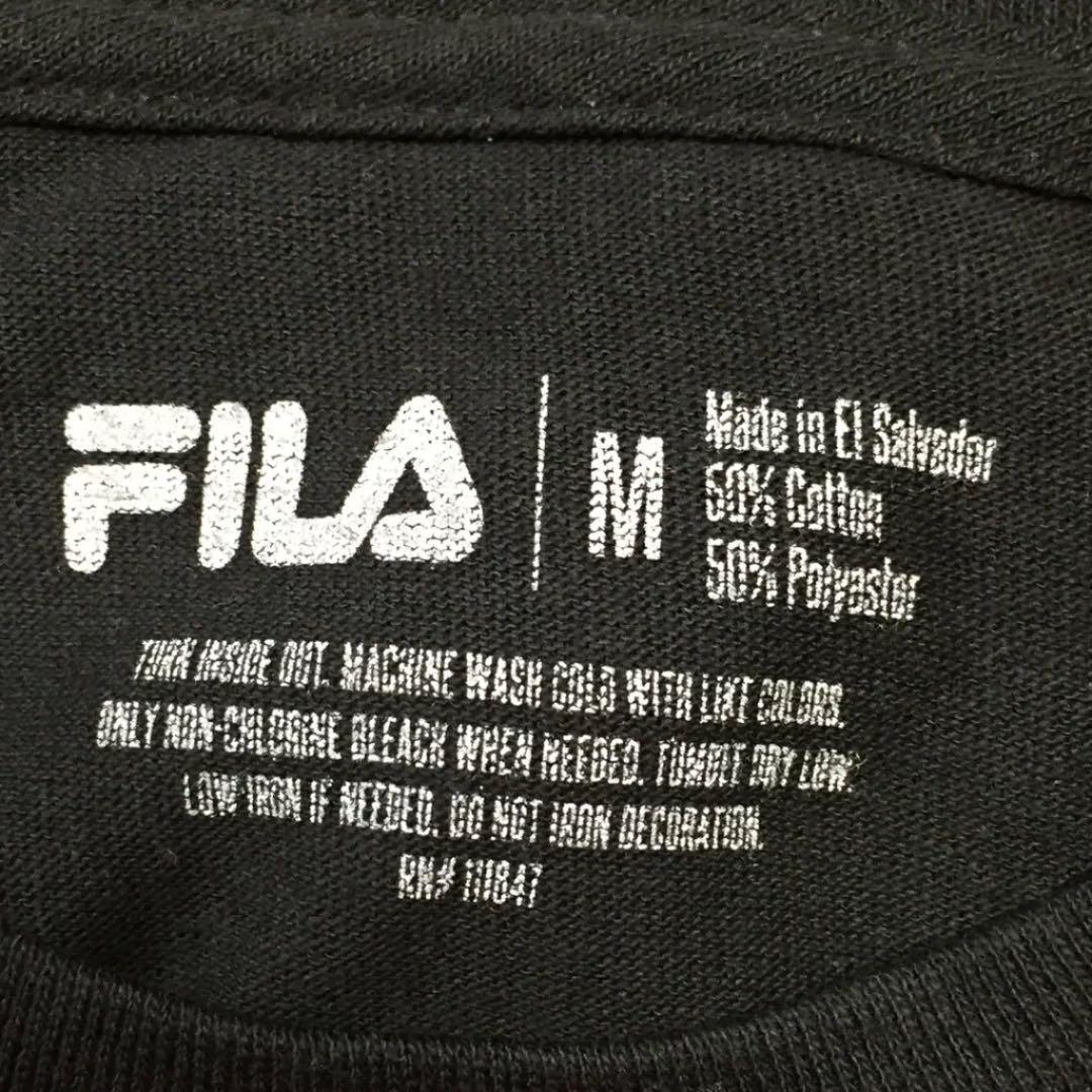 【フィラ 半袖ビッグロゴTシャツ】M 黒 FILA 古着 [220420-015]