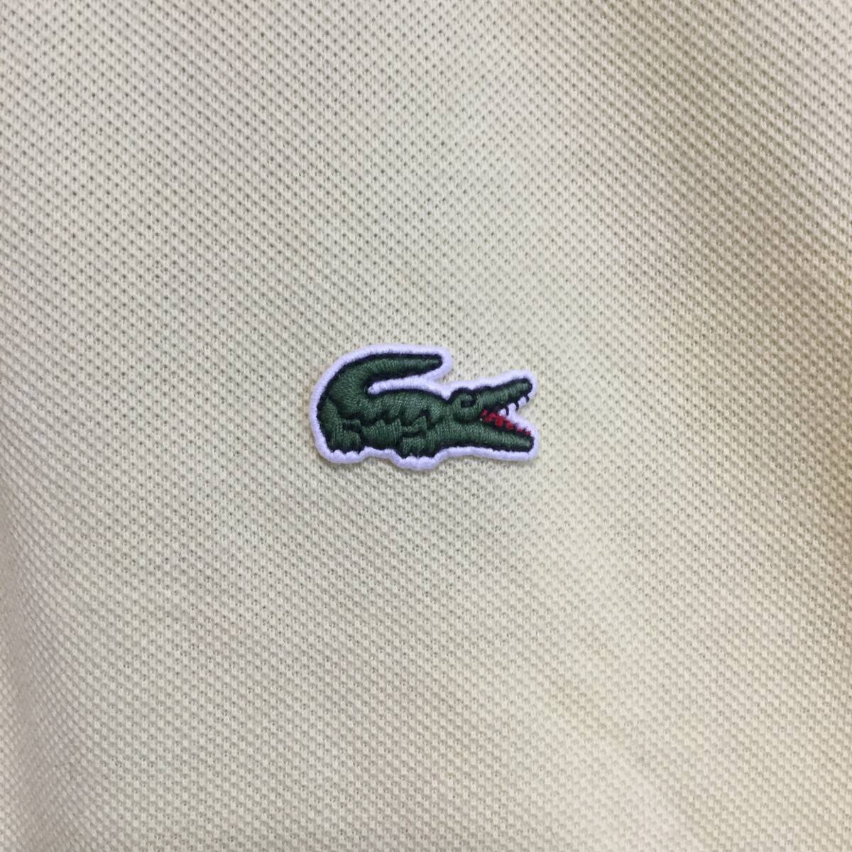 【ラコステ 半袖ポロシャツ】定番 ワンポイントロゴ刺繍 L相当 黄 LACOSTE 古着 [230625-030]_画像6