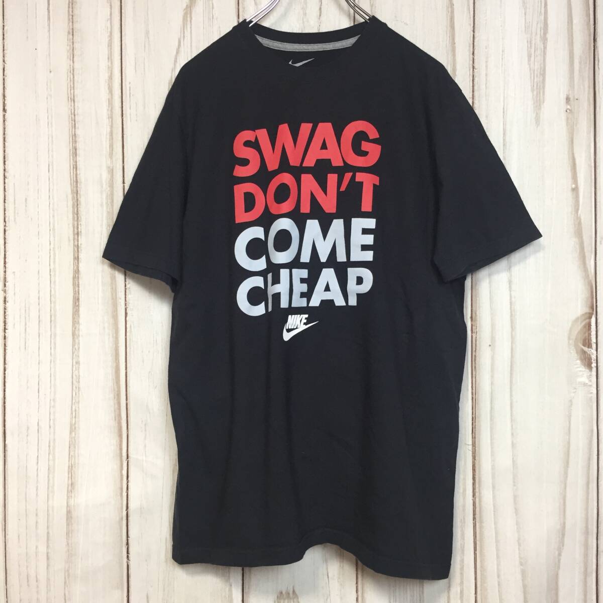 【ナイキ 半袖プリントTシャツ】ビッグプリント L 黒 NIKE 古着 [220420-052]