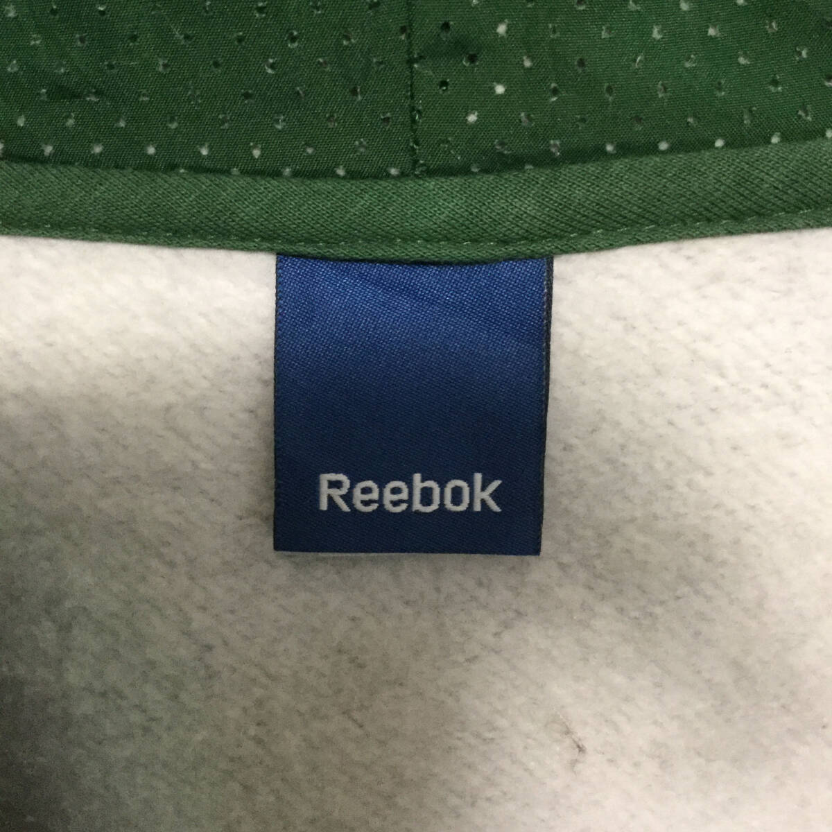 【リーボック ビッグロゴフルジップパーカー】 超ビッグサイズ スウェット プルオーパー 3XL グレー Reebok 古着 [240116-019]_画像4