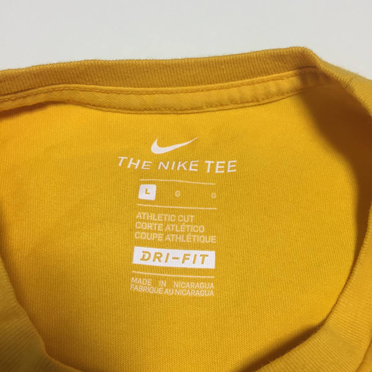 【ナイキ 半袖ビッグロゴTシャツ】ビッグスウッシュ ゆるダボ L 黄 NIKE 古着 [220420-046]_画像4