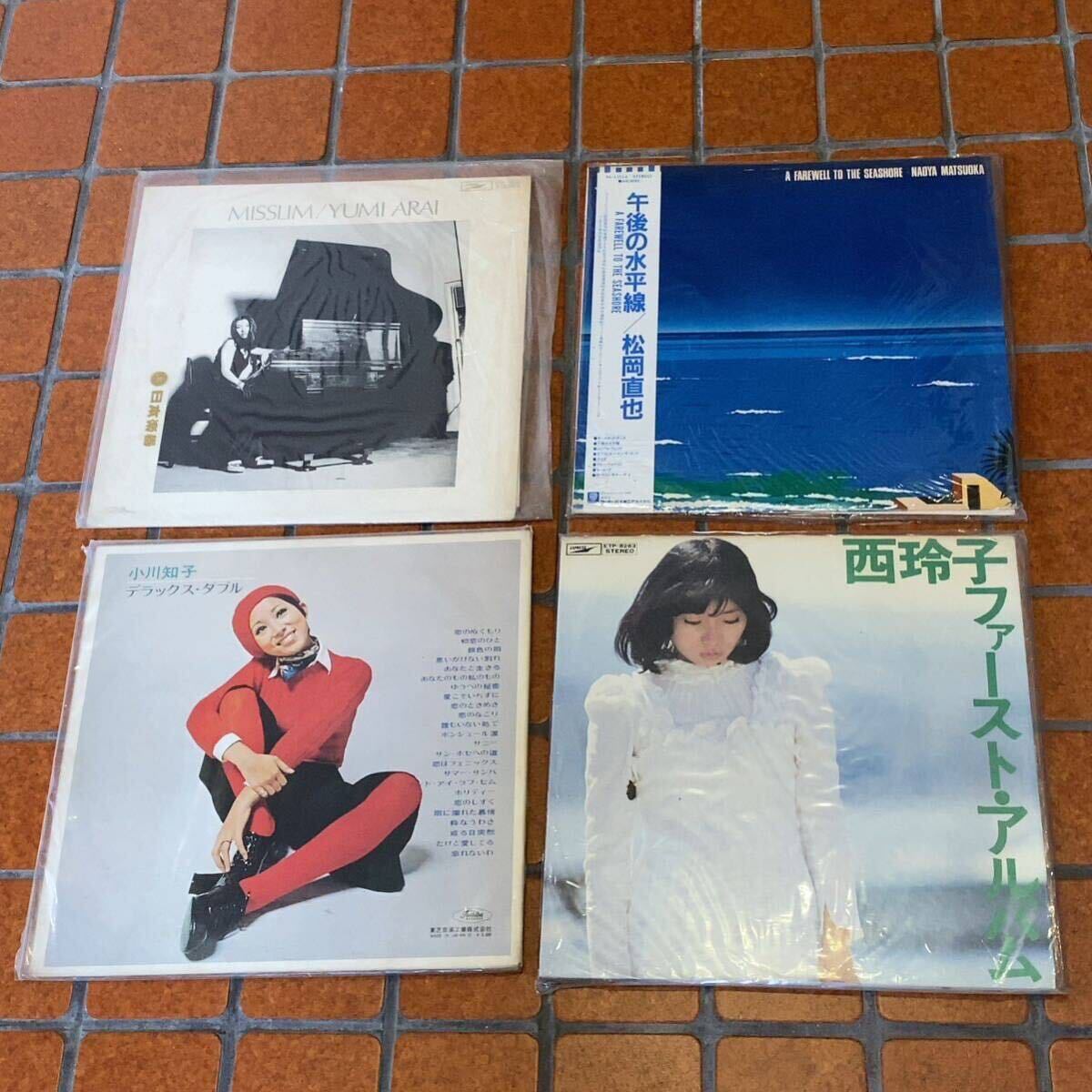 LP レコード 4枚セット 西玲子 小川知子 松任谷由実 松岡直也(帯付) 西玲子ポスター付 レアアイドル 70s 80s 90s ビンテージ シティポップ_画像1