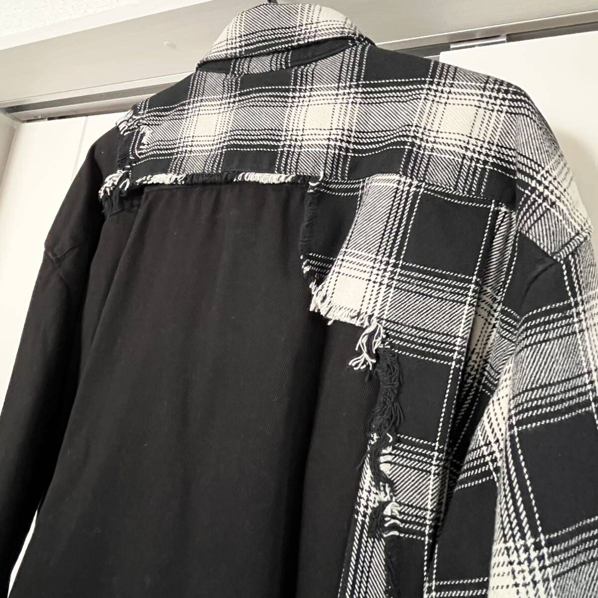 新品タグ付 メゾン ミハラヤスヒロ チェック柄 ダメージ シャツ 46 L Maison MIHARA YASUHIRO Hirf Broken Shirts 長袖シャツ_画像5