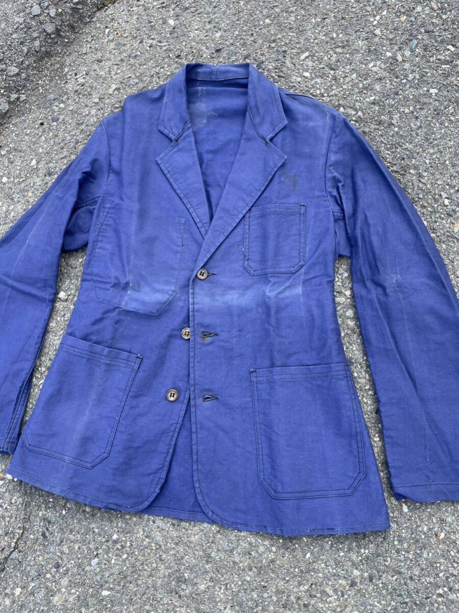 【1940s】Le Fortex French Blue Thin Twill　フレンチワークジャケット　フレンチヴィンテージ　_画像1