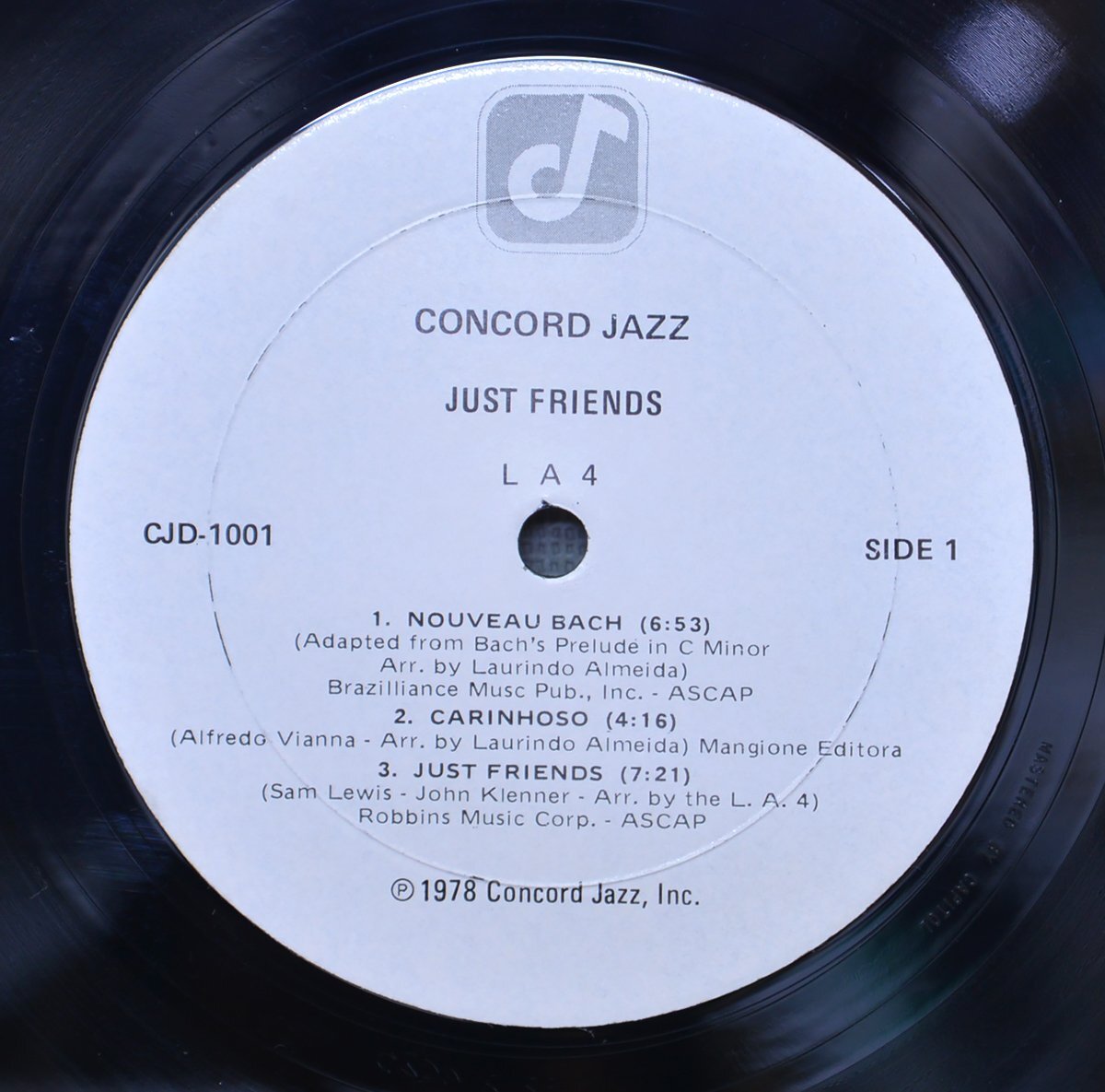 LA4 / JUST FRIENDS CONCORD JAZZ CJD-1001 US盤 LPレコード