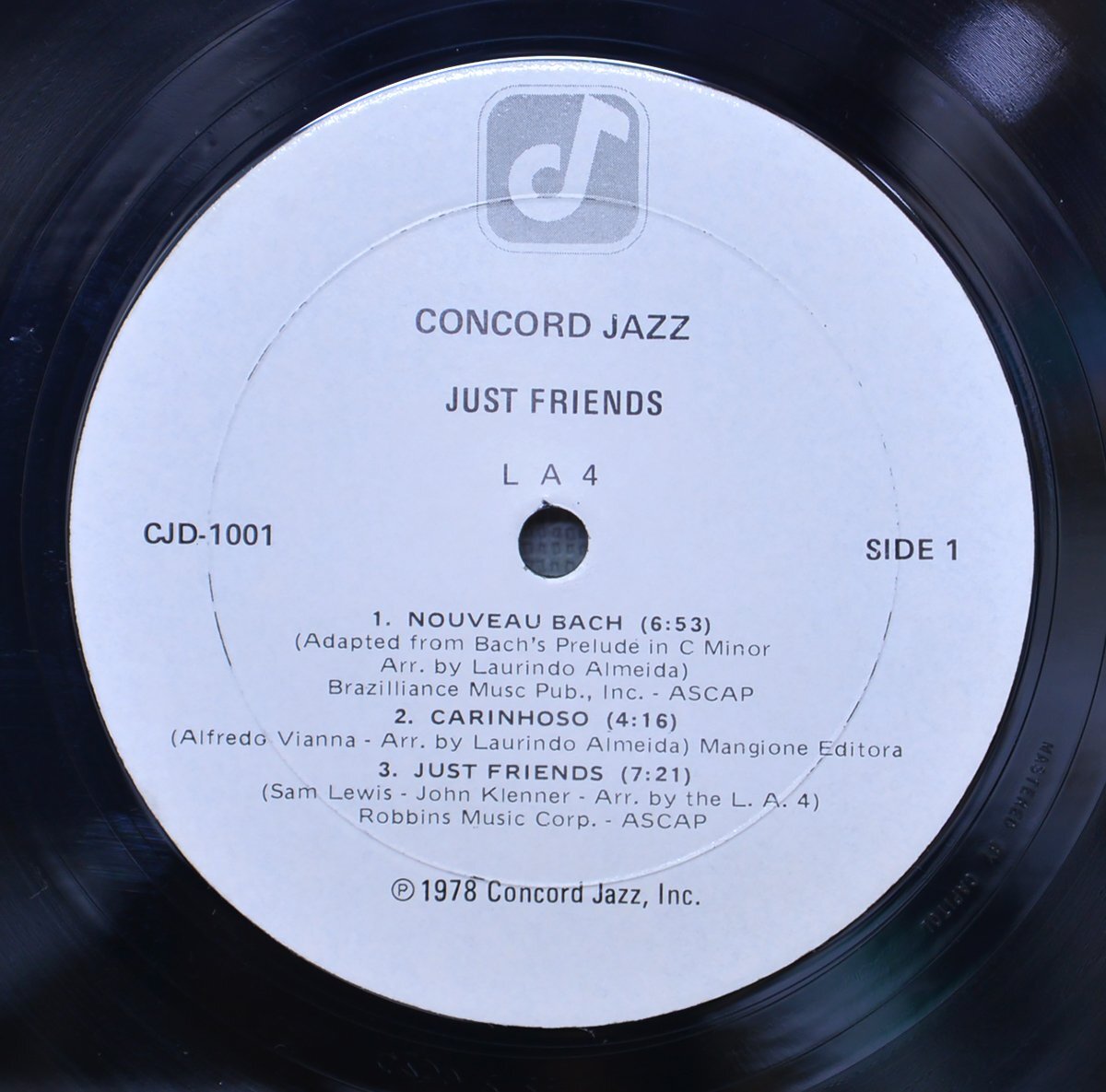 LA4 / JUST FRIENDS CONCORD JAZZ CJD-1001 US盤 LPレコード_画像3