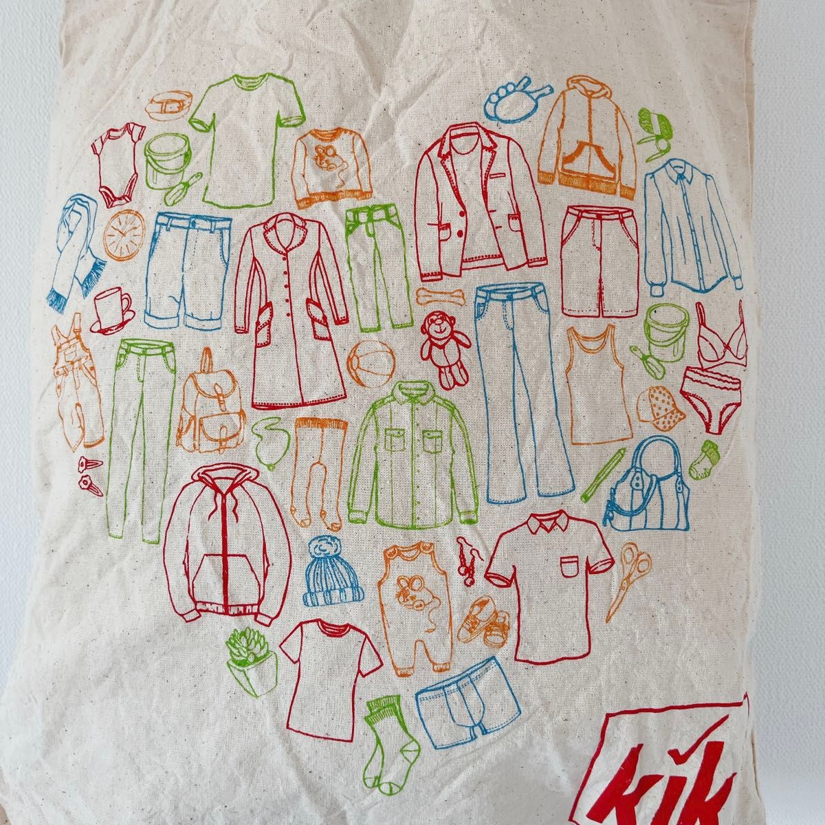 【kik】vintage Euro Toto bag ユーロトートバッグ  エコバッグ used 古着