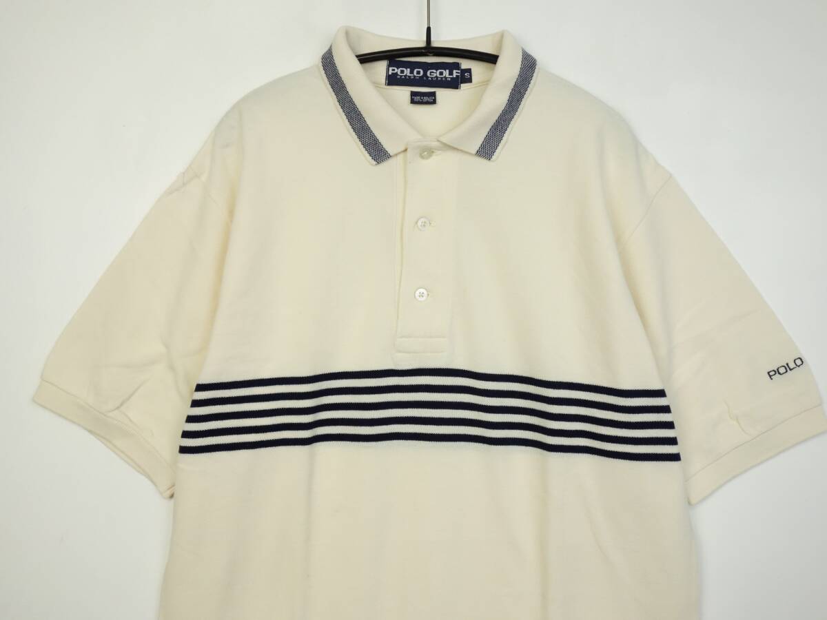 C397/POLO GOLF RALPH LAUREN/ポロゴルフラルフローレン/コットン半袖ポロシャツ/ライトベージュ系/メンズ/Sサイズ_画像3