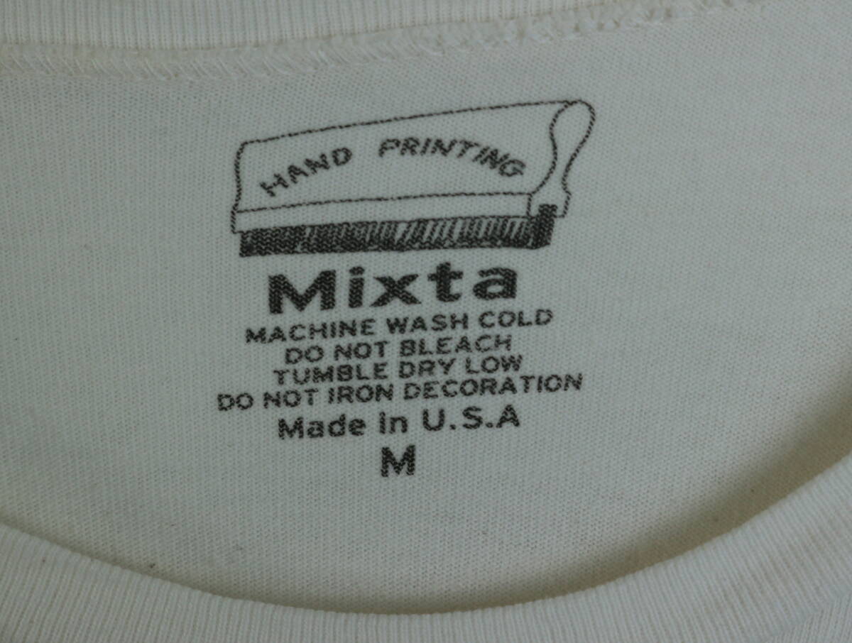 C199/MIXTA/ミクスタ/アメリカ製/HAND PRINTING/APPLE/Tシャツ/プリントTシャツ/メンズ/Mサイズ/ホワイトの画像5