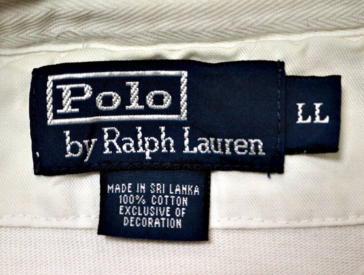 C338/POLO by Ralph Lauren/ Polo Ralph Lauren / рубашка-поло с коротким рукавом /PIQUE/pike рубашка / белый / мужской /LL размер / большой размер 