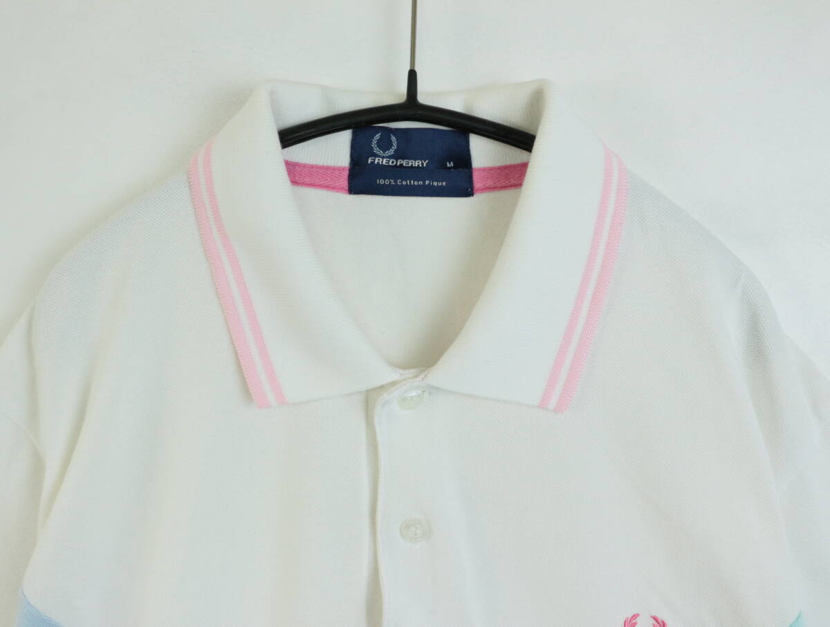 C365/Fred Perry/フレッドペリー/コットン半袖ポロシャツ/ホワイト系/メンズ/Mサイズ_画像3