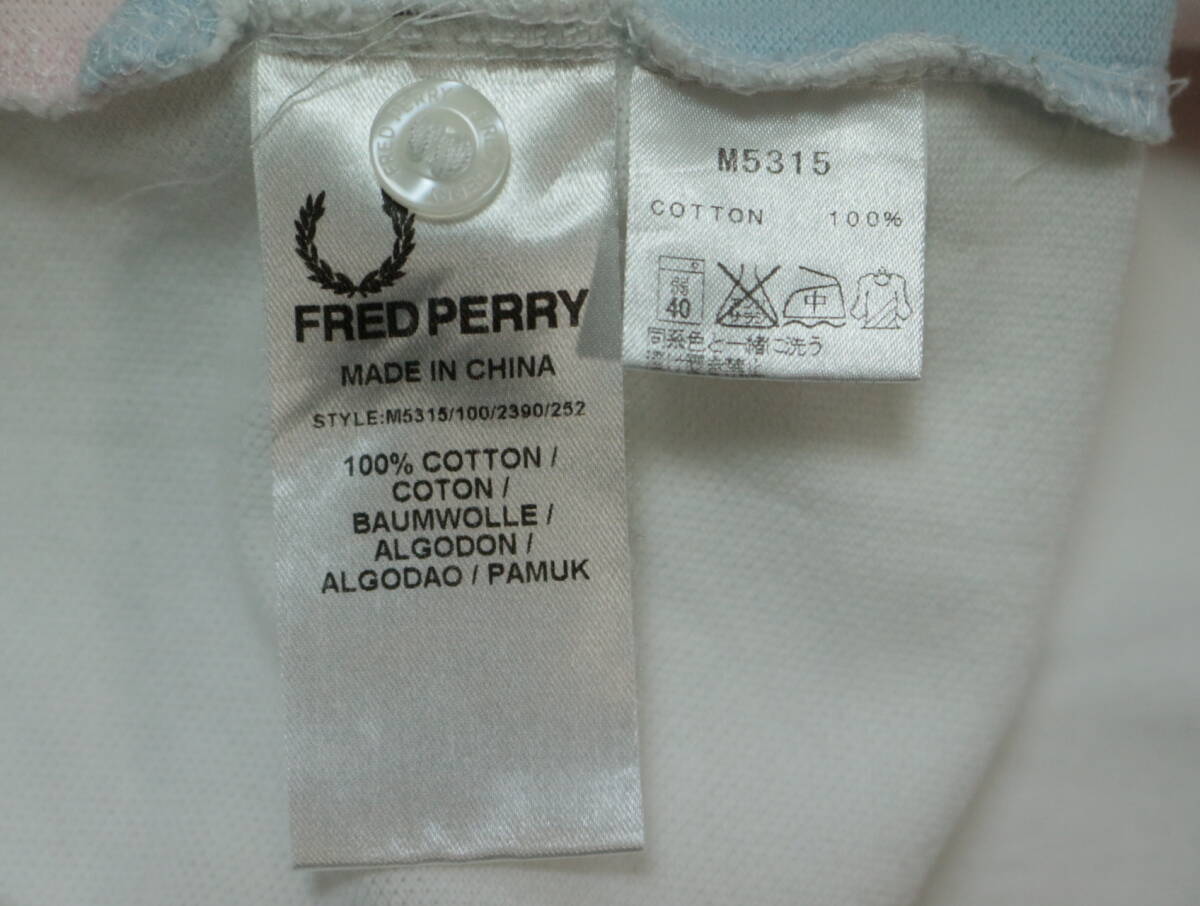 C365/Fred Perry/フレッドペリー/コットン半袖ポロシャツ/ホワイト系/メンズ/Mサイズ_画像6