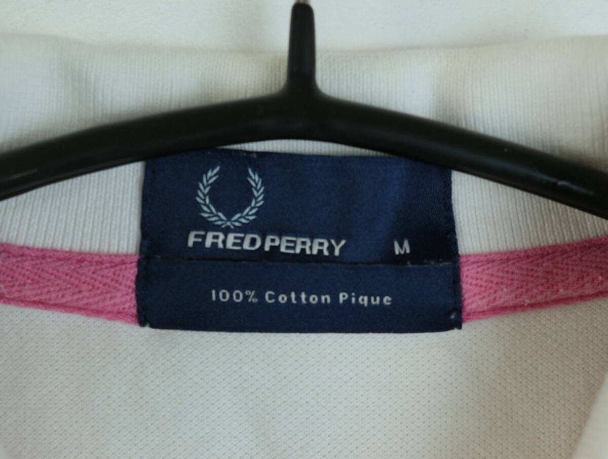 C365/Fred Perry/フレッドペリー/コットン半袖ポロシャツ/ホワイト系/メンズ/Mサイズ_画像5