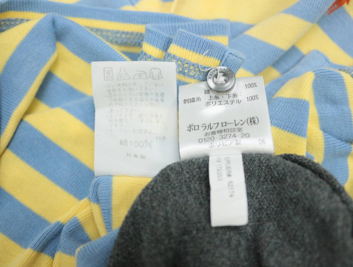 C428/RALPH LAUREN SPORT/ラルフローレン スポーツ/コットンポロシャツ2枚セット/長袖/半袖/ビッグポニー/ボーダー柄/レディース/Mサイズ/_画像7