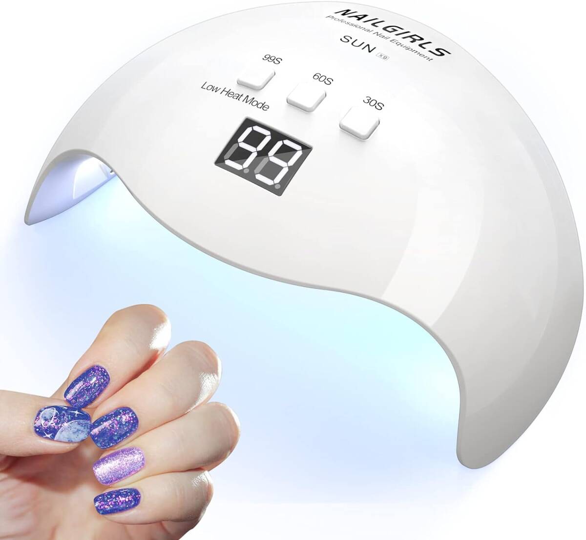 NAILGIRLS LED & UV ネイルライト 48W ジェルネイル ライト レジン用 硬化ライト 全ジェル対応 手足両用 自_画像1