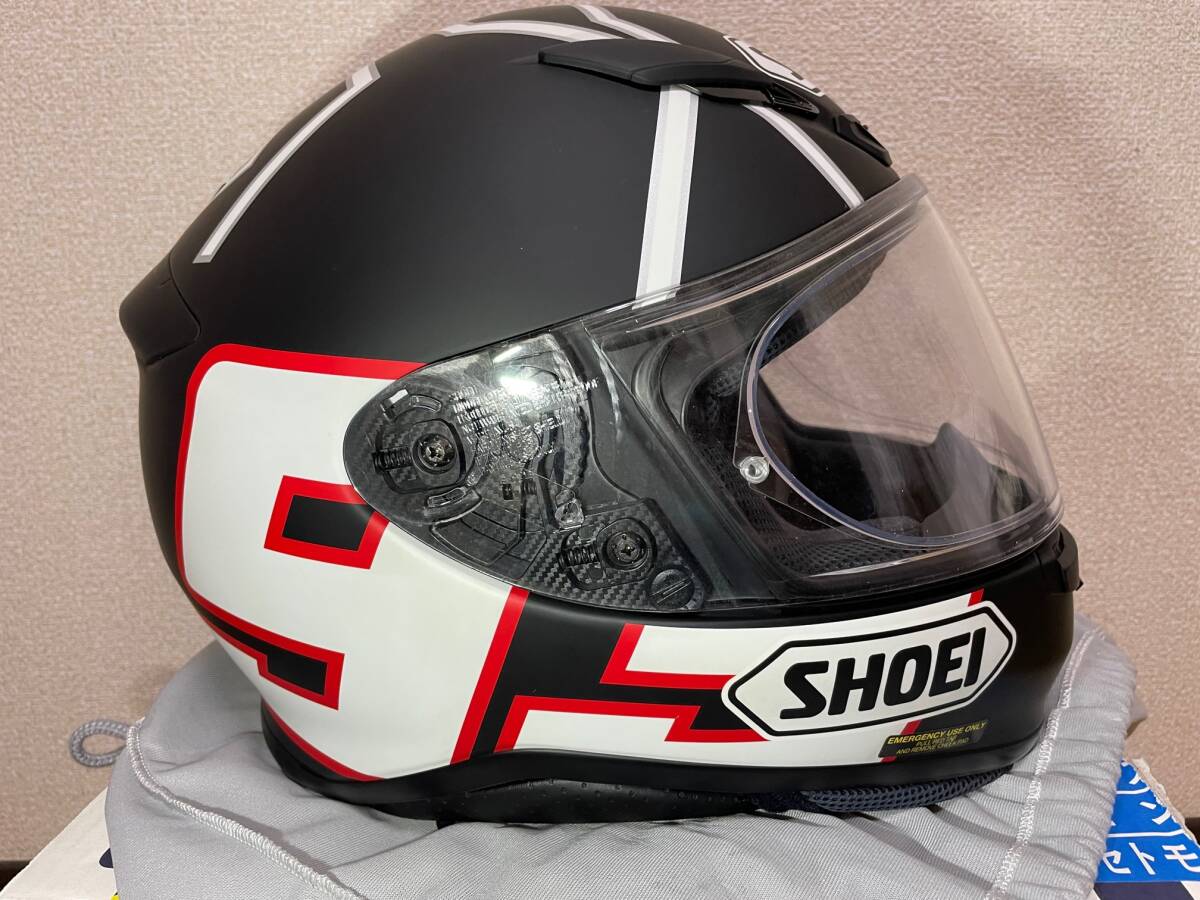 【中古美品】 SHOEI フルフェイスヘルメット マルケス ブラックアント Z-7 XLサイズ 61cmの画像3