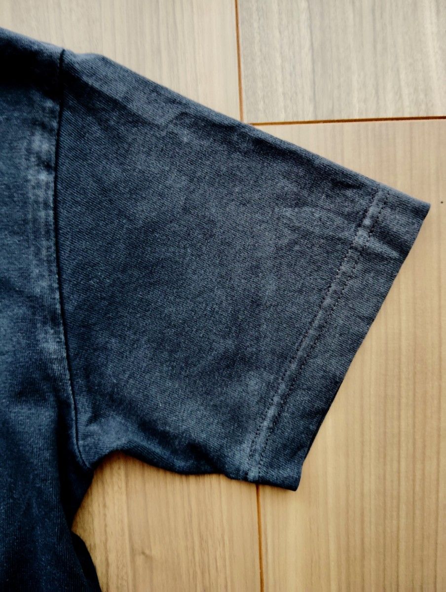 【子ども服150】シンプルな黒無地Tシャツ 半袖 クルーネック コットン