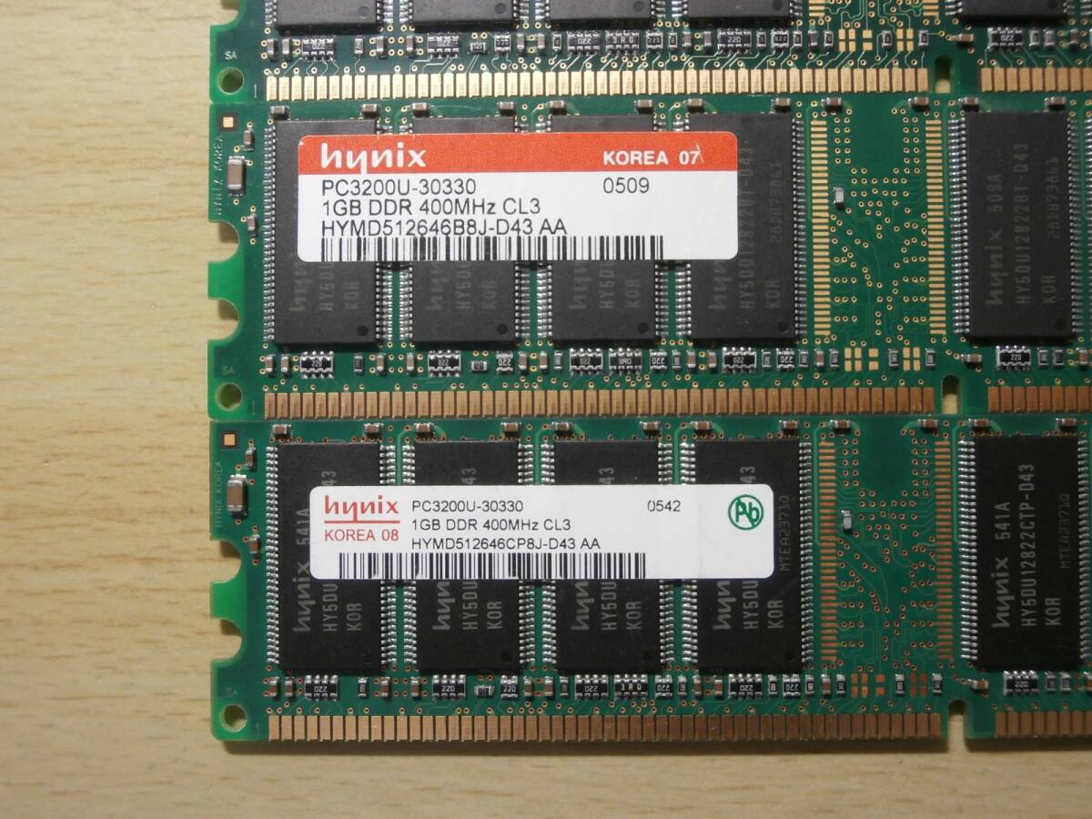 DDR 400 PC3200 CL3 184Pin 1GB×4枚セット hynixチップ デスクトップ用メモリ_画像5