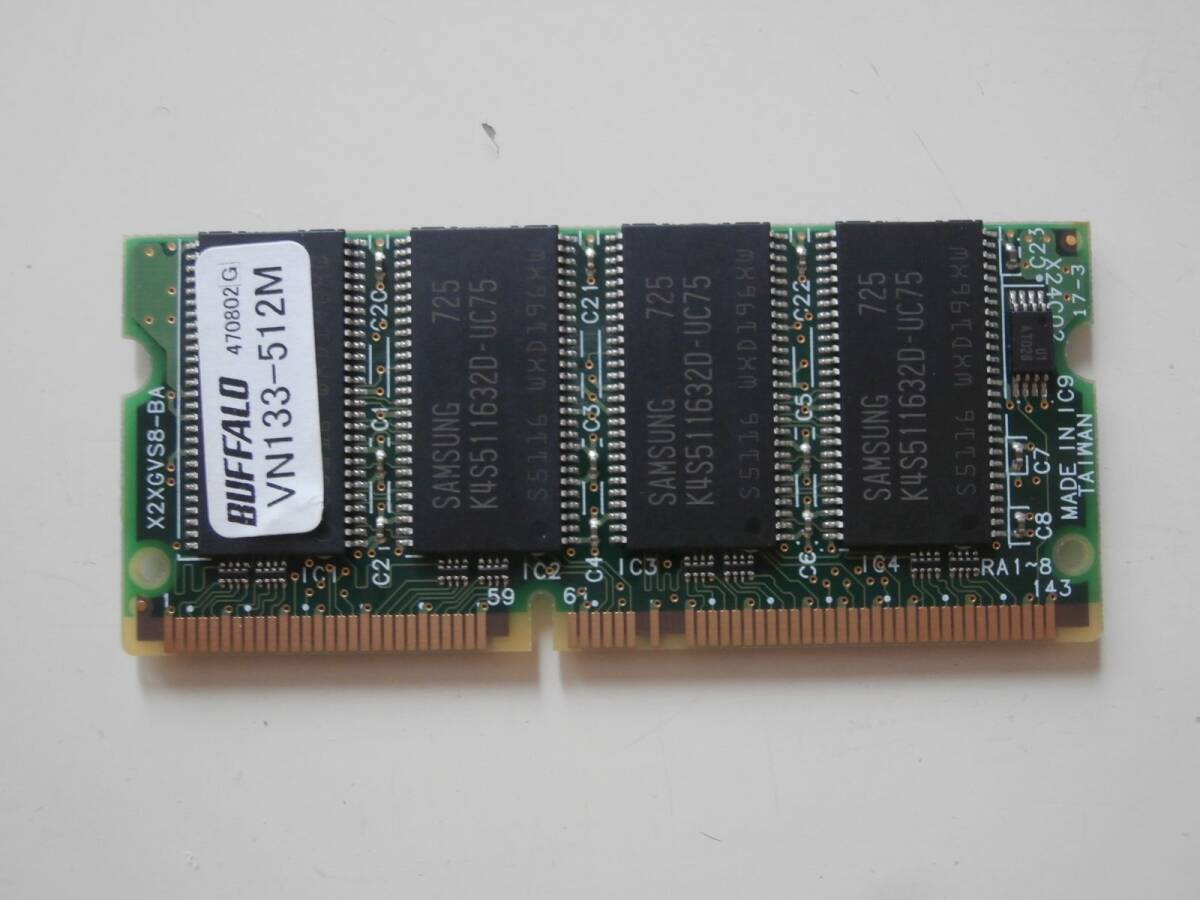 SO-DIMM PC133 CL3 144Pin 512MB SAMSUNGチップ ノート用メモリ_画像1