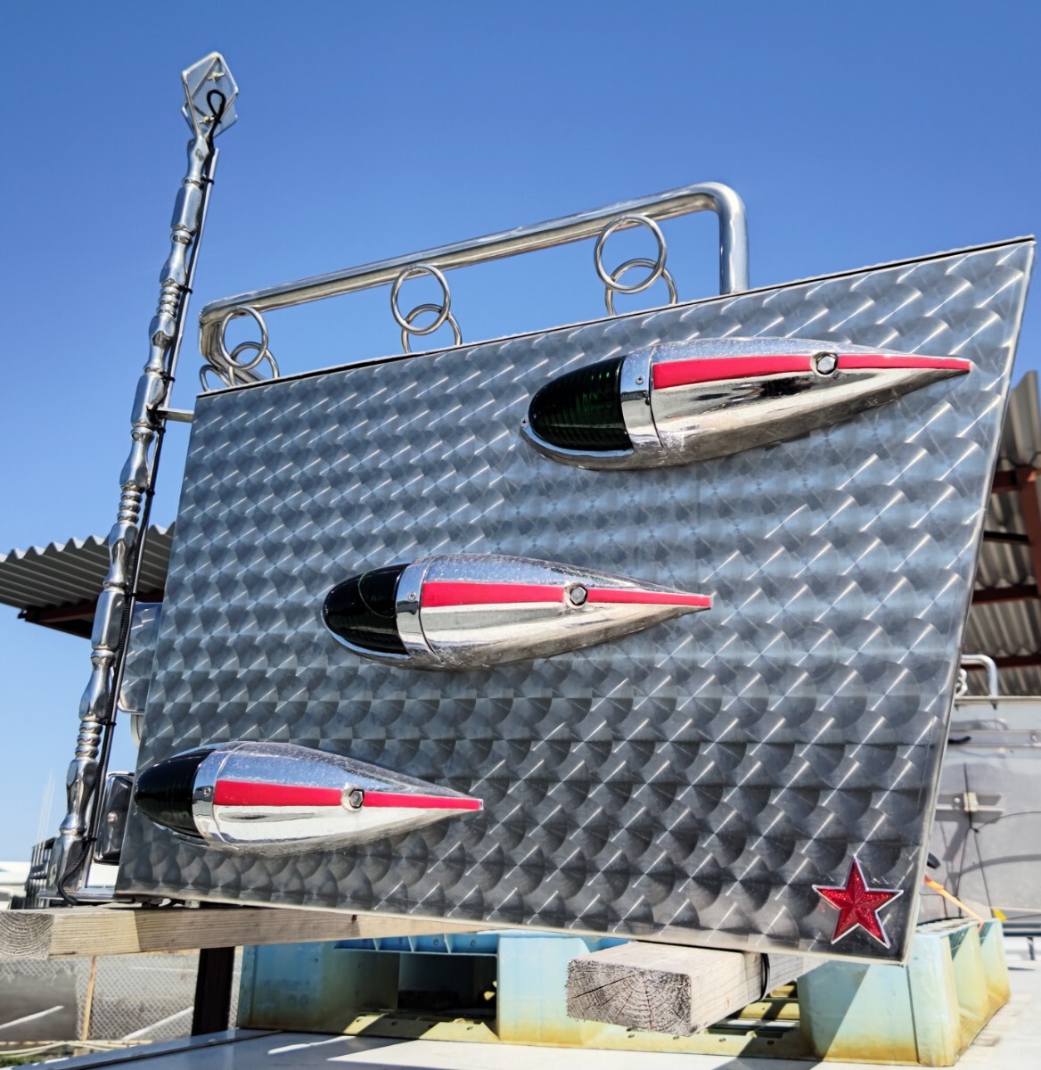 デコトラ 舟形バンパー レトロ 大型 ダンプ グレート 昇降 アンドン ウロコ 美品の画像5
